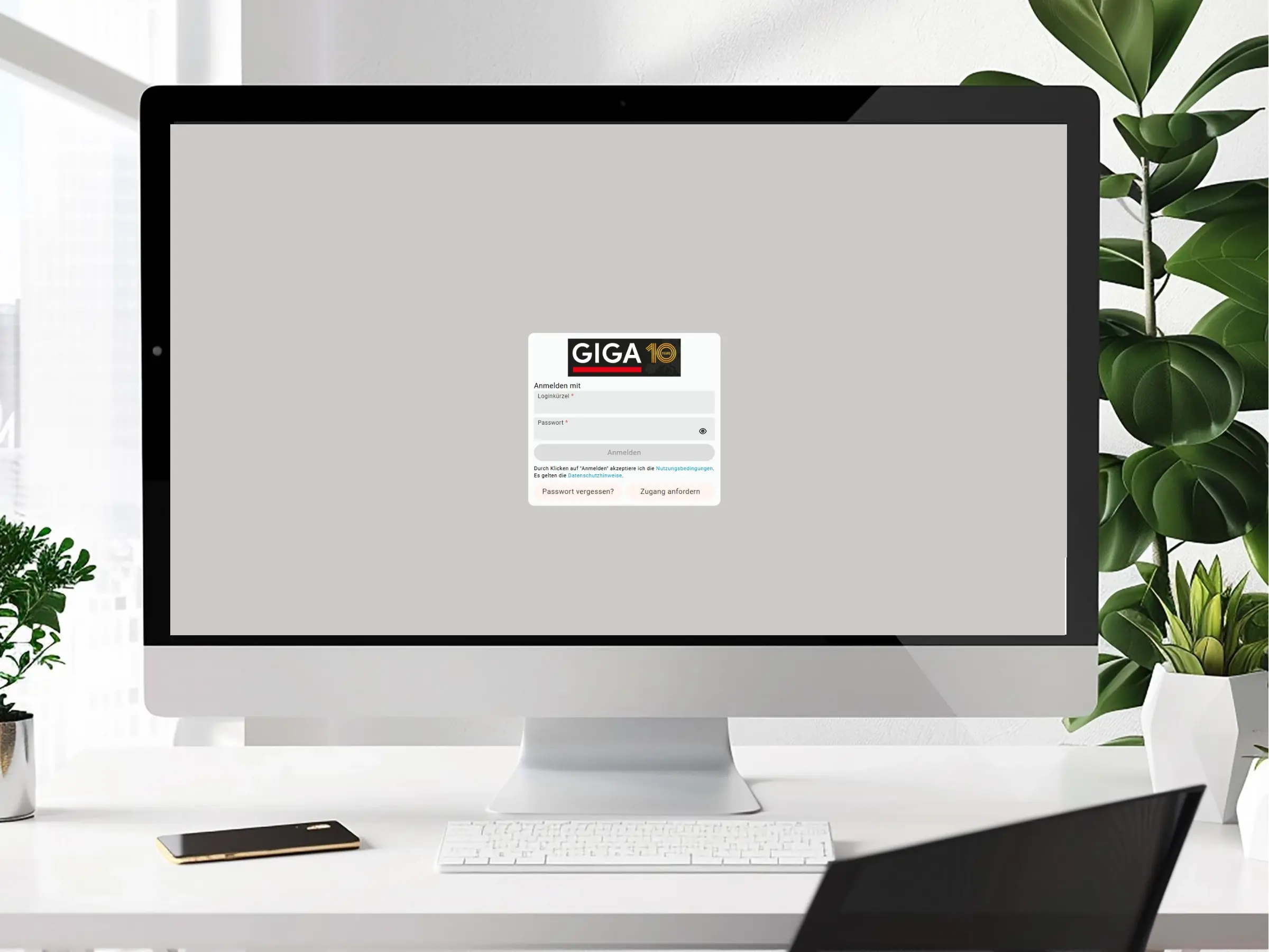 Anmeldebereich zum GIGAnet