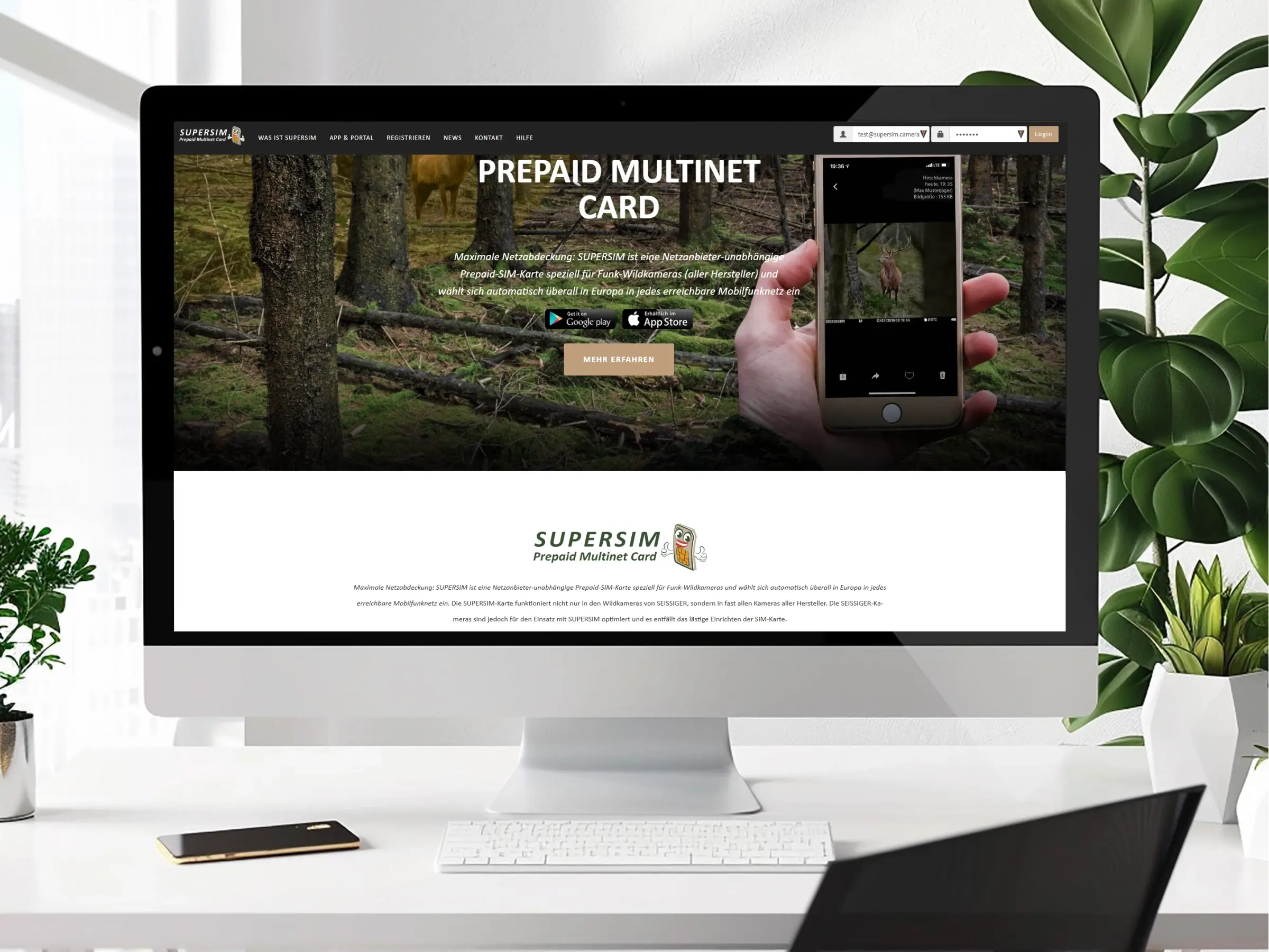SUPERSIM Portal Seissiger Wildkameras Ansicht